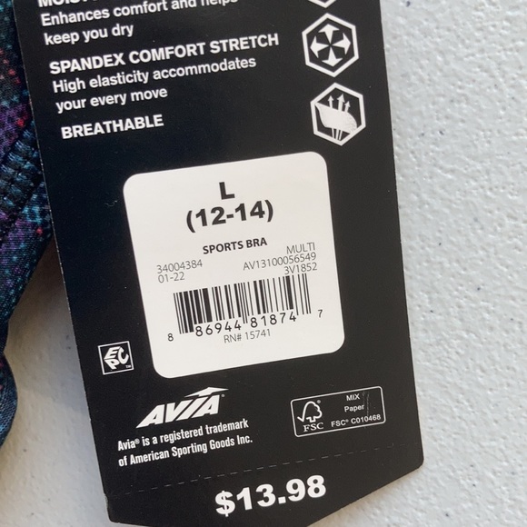 💜$6ifbundle3 Avia moisture wicking sports bra size L - Picture 13 of 14